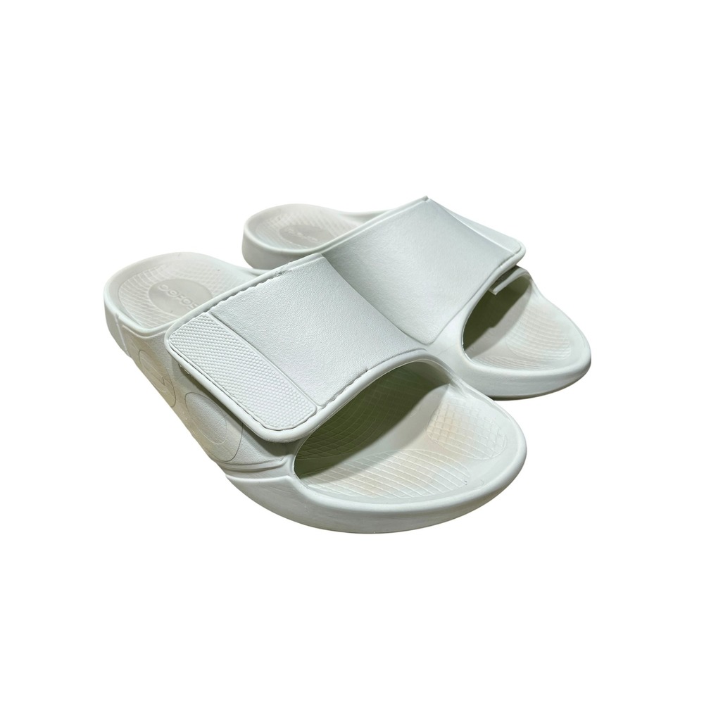 OOFOS OOahh Sport Flex Slide Sandals W 9 M 7 White Recovery Comfort Sports